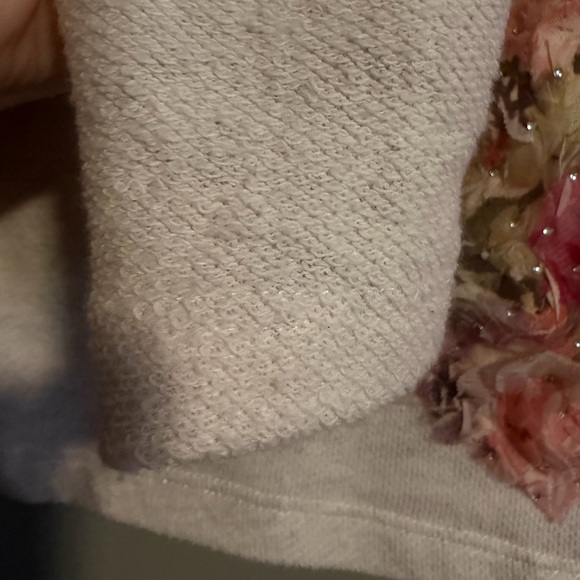 Delias Cream heart Rhinestone cropped Knit long sleeve Top size XS - Picture 3 of 12